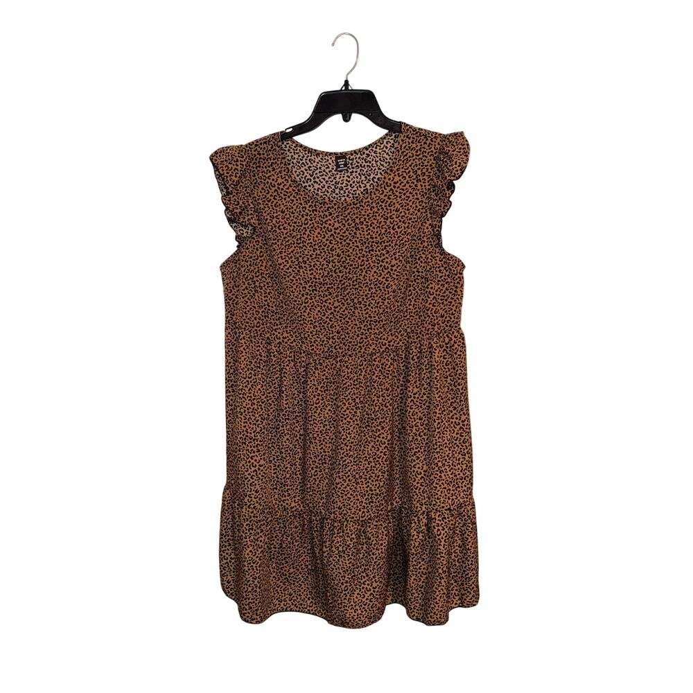 SHEIN Curve Women’s XXL Leopard Print Ruffle Sleeve Tiered Dress